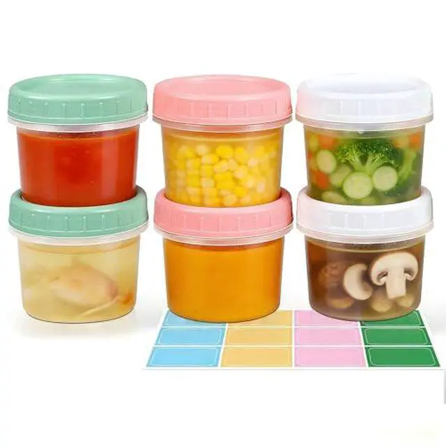 Alt view image 2 of 7 - 5oz 6Pack Small Food Containers with Lids Salad Dressing Container Reuseable Snack Container Plastic Jar Freezer Storage Jars, Leakproof/Microwave/Dishwasher Safe
