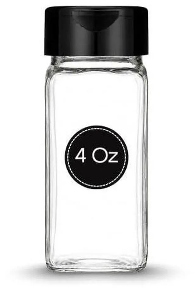 Main image of 4 oz Glass Spice Jar with Dual Sifter Cap | Small Clear Glass Jar with Lid for Spices, Herbs, Salt, Pepper & Seasoning Storage | Food Grade BPA Free, USA Made