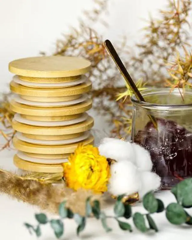 Alt view image 5 of 7 - 6 Pack Oui Yogurt Jar Lids with 8 Labels, Food-Grade Bamboo Lids for 5Oz Oui Yogurt Jars, Reusable Wooden Canning Covers Perfect for Oui Yogurt Bottle(Jar not Included)