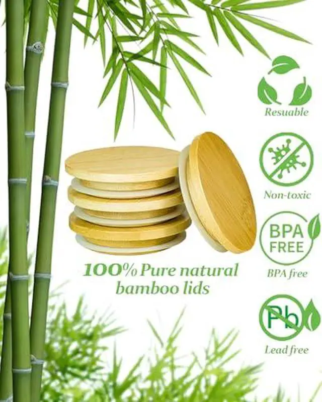 Alt view image 3 of 7 - 6 Pack Oui Yogurt Jar Lids with 8 Labels, Food-Grade Bamboo Lids for 5Oz Oui Yogurt Jars, Reusable Wooden Canning Covers Perfect for Oui Yogurt Bottle(Jar not Included)