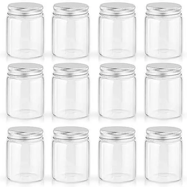 Main image of 12 Pack 2Ounces Glass Jars with Lids,Clear Mini Mason Jars Glass Jars with Aluminum Airtight Lids Round Canning Storage Jars Containers for Essential Oils,Cream,Powders,Ointments,Herbs,Art Craft