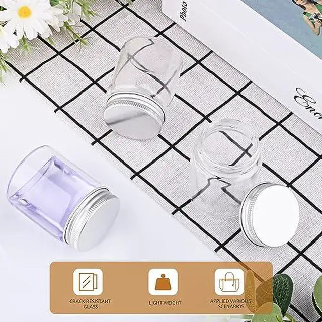 Alt view image 5 of 7 - 12 Pack 2Ounces Glass Jars with Lids,Clear Mini Mason Jars Glass Jars with Aluminum Airtight Lids Round Canning Storage Jars Containers for Essential Oils,Cream,Powders,Ointments,Herbs,Art Craft