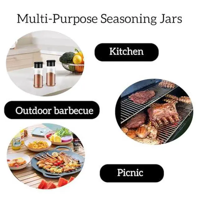 Alt view image 7 of 7 - 6 Pcs Plastic Spice Jars with Shaker Lids, 3 oz Seasoning Containers, Round Empty Spice Bottles Storage Clear Seasoning Bottles Storage Spice, Peppers, Salt for Spice Rack, Drawer, Cabinet