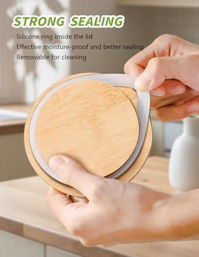 Alt view image 5 of 7 - 260ml/8.8oz Ceramic Food Storage Containers with Lids | White Kitchen Storage Containers, Food Storage Jar for Flour, Coffee Bean, Sugar, Tea, Spices and More, Home Decor