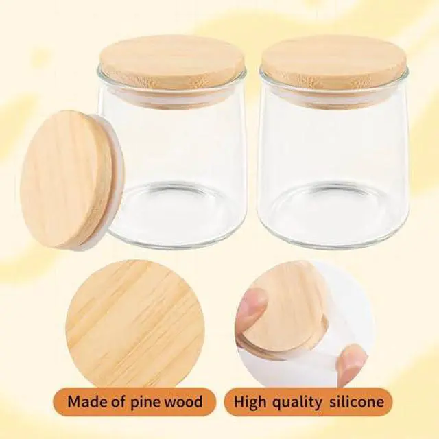 Alt view image 3 of 7 - 12 Pcs Yogurt Jar Lids Compatible with 5Oz Oui Yogurt Jars with Silicone Sealing Rings,Bottle Label,for Kitchen Food Storage (Jar not Included)