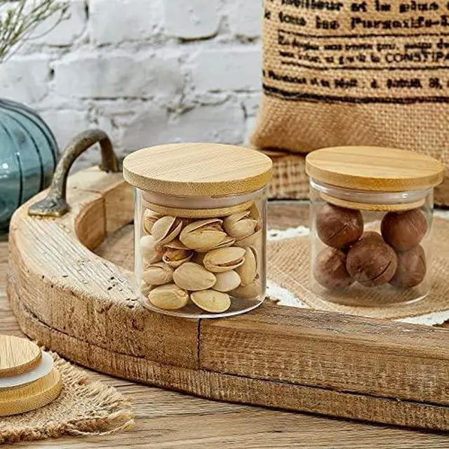 Alt view image 5 of 7 - 4 Pack 5oz Yogurt Jar Lids Compatible with Oui Jars Bamboo | Reusable Bamboo Lids with Silicone Seal, Kitchen Food Storage, Canning Caps, Nut Candy Containers, Jar Not Included