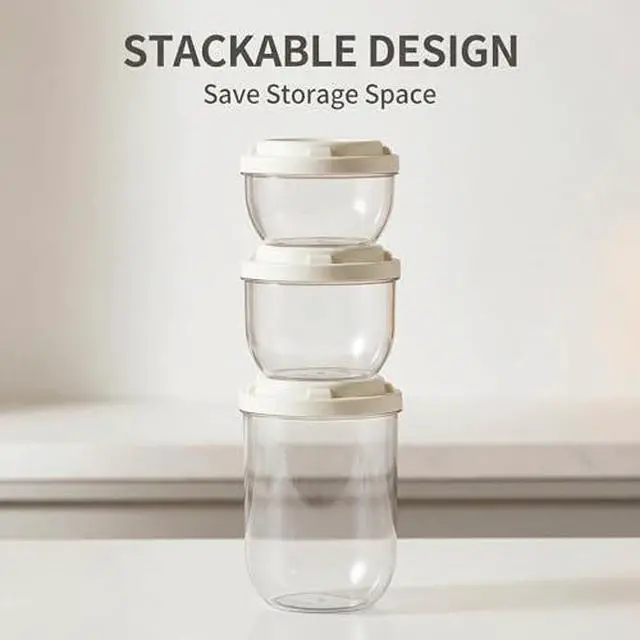 Alt view image 5 of 7 - 28 Oz Plastic Candy Jar, Airtight Screw-Top Food Storage Jar with White Lid, Unbreakable Kitchen Container for Coffee Beans, Sugar, Snacks, Pantry Organization
