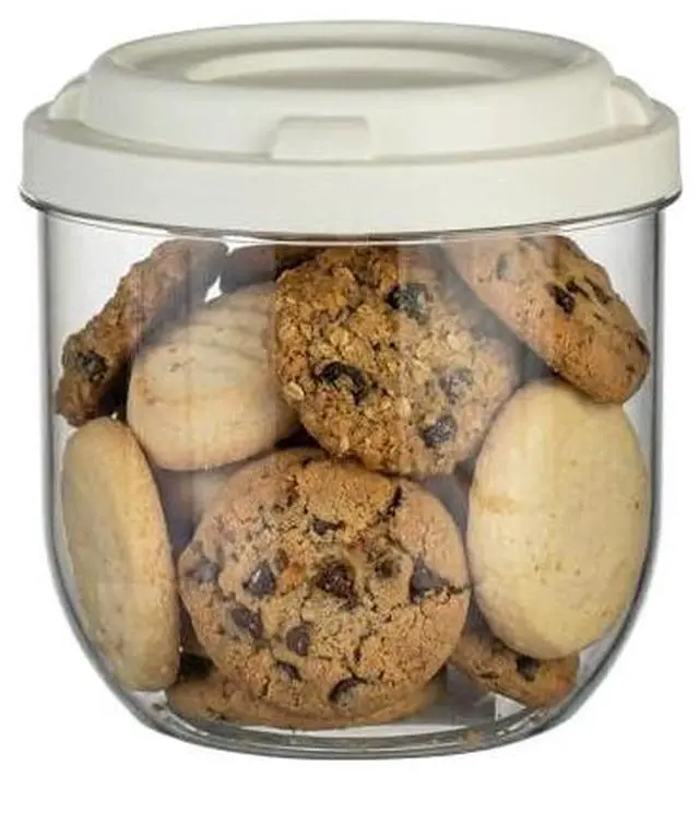 Main image of 28 Oz Plastic Candy Jar, Airtight Screw-Top Food Storage Jar with White Lid, Unbreakable Kitchen Container for Coffee Beans, Sugar, Snacks, Pantry Organization