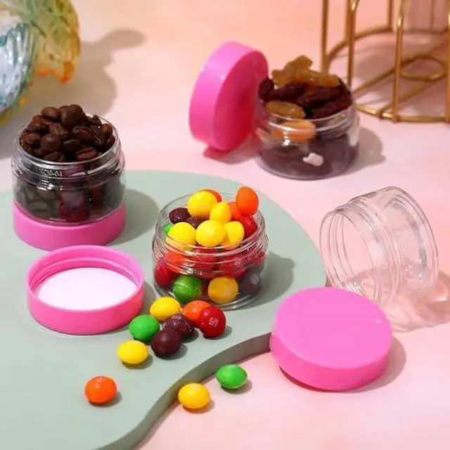 Alt view image 2 of 6 - 12 Pack 1 oz Plastic Container Jars with Lids Round Clear Travel Cosmetic Container Slime Jars for Toiletries, Lotion, Cream, Ointments, Makeup, Rhinestone, Samples, Kitchen