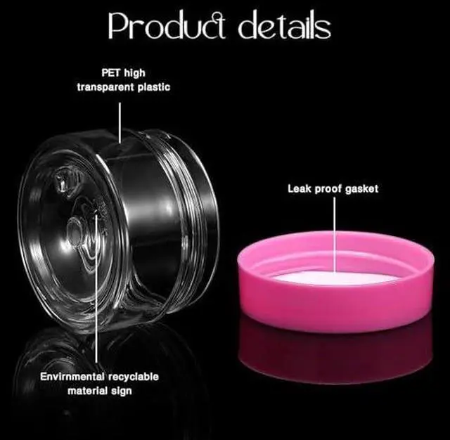 Alt view image 4 of 6 - 12 Pack 1 oz Plastic Container Jars with Lids Round Clear Travel Cosmetic Container Slime Jars for Toiletries, Lotion, Cream, Ointments, Makeup, Rhinestone, Samples, Kitchen