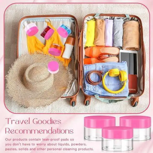 Alt view image 6 of 6 - 12 Pack 1 oz Plastic Container Jars with Lids Round Clear Travel Cosmetic Container Slime Jars for Toiletries, Lotion, Cream, Ointments, Makeup, Rhinestone, Samples, Kitchen