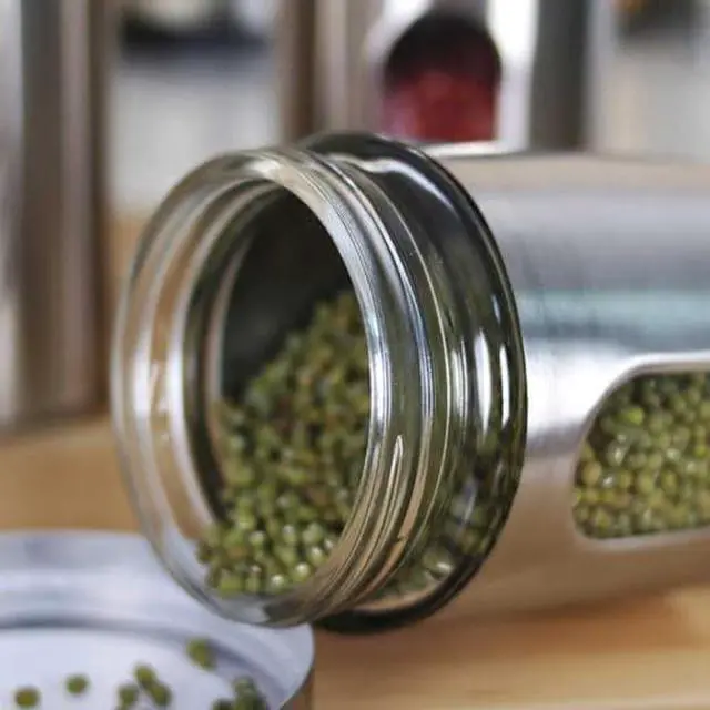 Alt view image 3 of 6 - Stainless Steel Container Food Storage Jar Sealed Coffee Can Kitchen Canister with Glass Window and Airtight Lid for Tea Coffee Bean Sugar Candy Cookie Spice Flour, 1 Piece