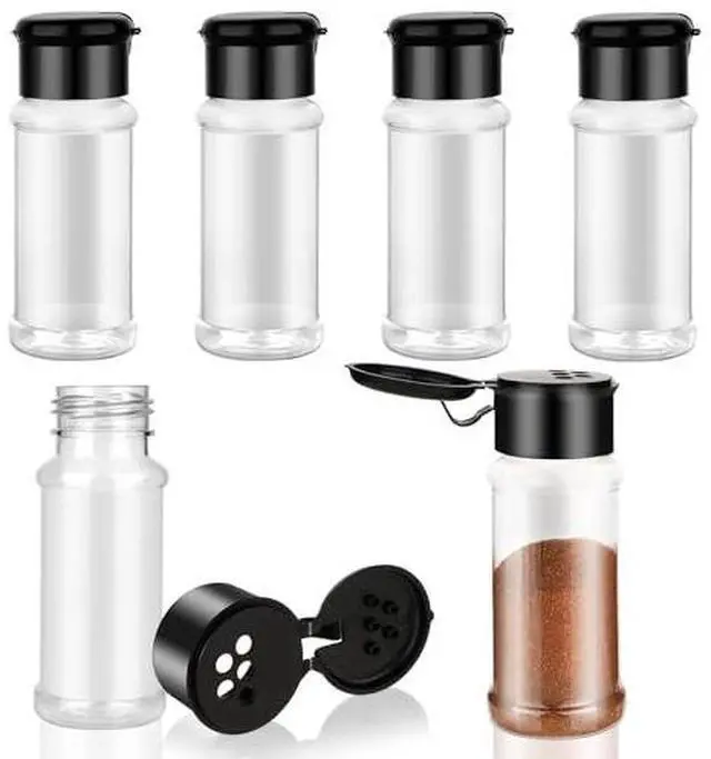 Main image of 6 Pack 3 Oz Spice Jars with Shaker Lids, Clear Seasoning Containers | Plastic Round Empty Spice Bottles Seasoning Bottles for Storing Spice, Peppers, and Salt