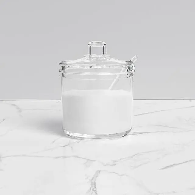 Alt view image 5 of 7 - Sugar Container with Lid and Spoon,Sugar Bowl Acrylic Jar for Coffee Bar Accessories Coffee Canister Kitchen Decor (Small)