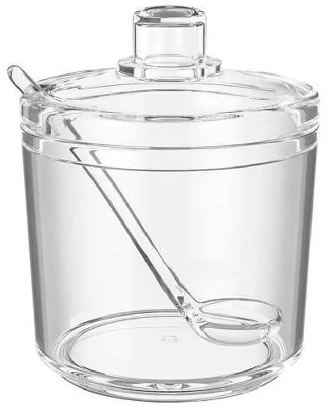 Main image of Sugar Container with Lid and Spoon,Sugar Bowl Acrylic Jar for Coffee Bar Accessories Coffee Canister Kitchen Decor (Small)
