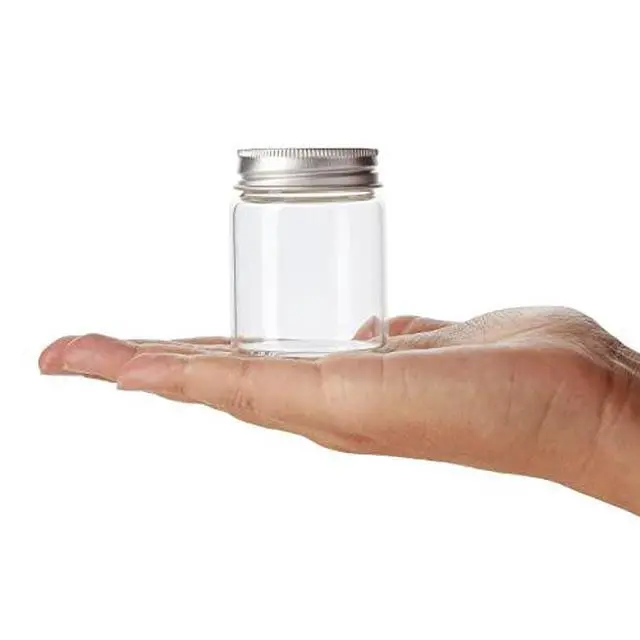 Alt view image 4 of 6 - Mini Glass Spice Jars with Lids - 1.7 oz, Clear Art Deco, 5-Pack - Glass Craft Jars with Lids for Spices, Jams & Crafts