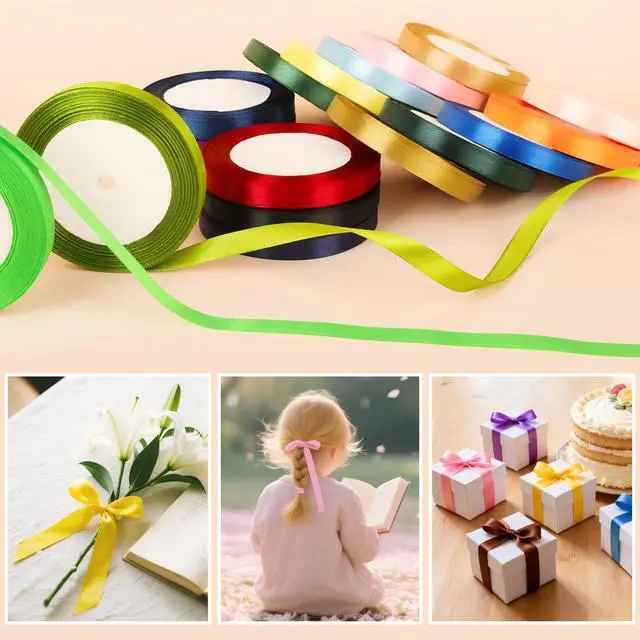 Alt view image 4 of 6 - 400 Yards Ribbon,3/8 Inch Satin Ribbon,16 Colors