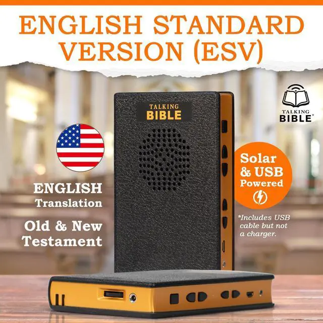 Alt view image 2 of 7 - Electronic Holy Bible Audio Player in English for Seniors, Kids and The Blind, Black (ESV-Rechargeable)
