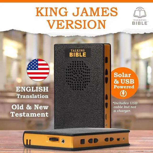 Alt view image 2 of 7 - Electronic Holy Bible Audio Player in English for Seniors, Kids and The Blind, Black (KJV-Rechargeable)