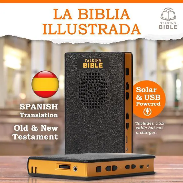 Alt view image 2 of 7 - Electronic Holy Bible Audio Player in English for Seniors, Kids and The Blind, Black (Spanish-Rechargeable)