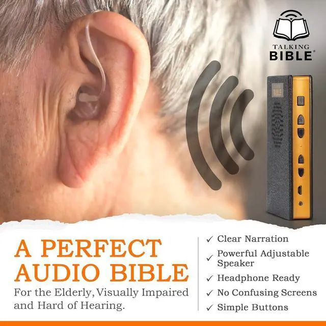 Alt view image 6 of 7 - Electronic Holy Bible Audio Player in English for Seniors, Kids and The Blind, Black (KJV-Rechargeable)
