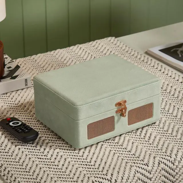 Alt view image 6 of 7 - Ginny Portable CD Player & Bluetooth Speaker - Retro Rechargeable Mini CD Player with FM Radio USB AUX-in & Headphone Jack Compact Personal Music Player for Home Kids Gift (Mint Velvet)