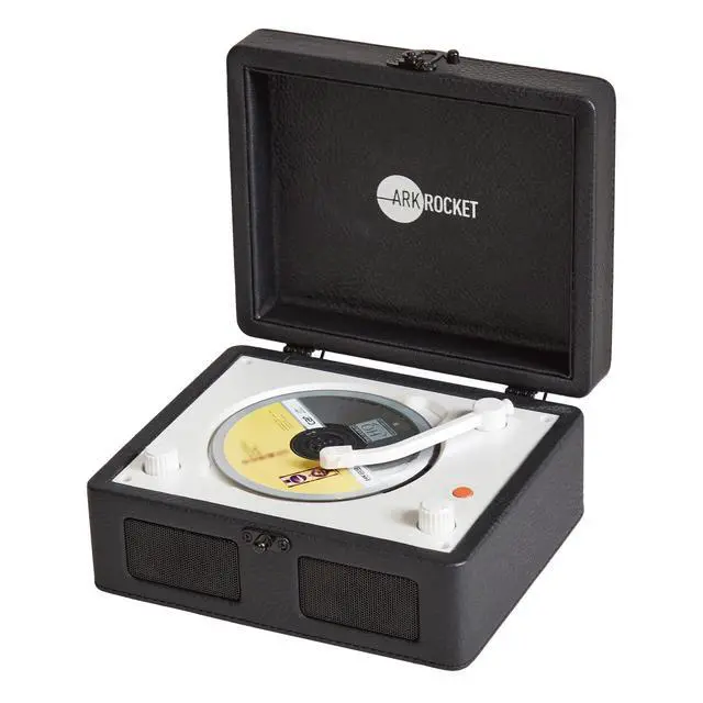 Alt view image 2 of 7 - Ginny Portable CD Player & Bluetooth Speaker - Retro Rechargeable Mini CD Player with FM Radio USB AUX-in & Headphone Jack Compact Personal Music Player for Home Kids Gift (Black)