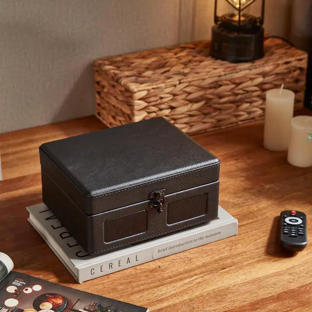 Alt view image 7 of 7 - Ginny Portable CD Player & Bluetooth Speaker - Retro Rechargeable Mini CD Player with FM Radio USB AUX-in & Headphone Jack Compact Personal Music Player for Home Kids Gift (Black)