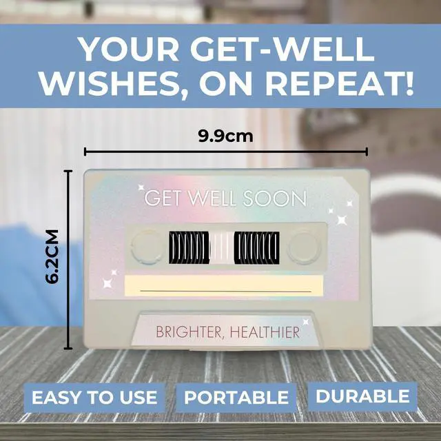 Alt view image 7 of 7 - Customizable Cassette Tapes Personalize with Your Name, Record Your Voice, and Create Unique Gifts! Perfect for Keepsakes, Music, or Special Occasions (Get Well Soon Edition)