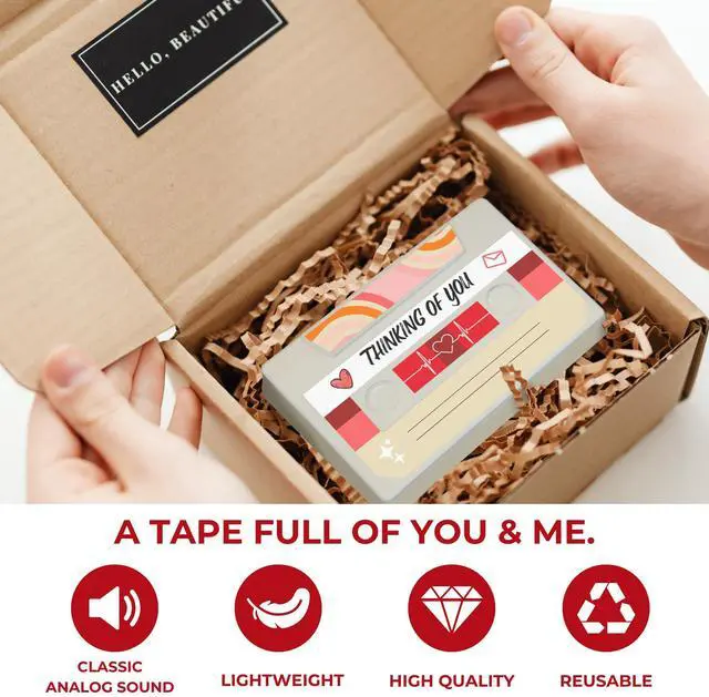 Alt view image 2 of 7 - Customizable Cassette Tapes Personalize with Your Name, Record Your Voice, and Create Unique Gifts! Lightweight & Perfect for Keepsakes, Music, or Special Occasions (Thinking of You Edition)