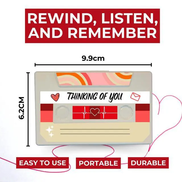 Alt view image 7 of 7 - Customizable Cassette Tapes Personalize with Your Name, Record Your Voice, and Create Unique Gifts! Lightweight & Perfect for Keepsakes, Music, or Special Occasions (Thinking of You Edition)