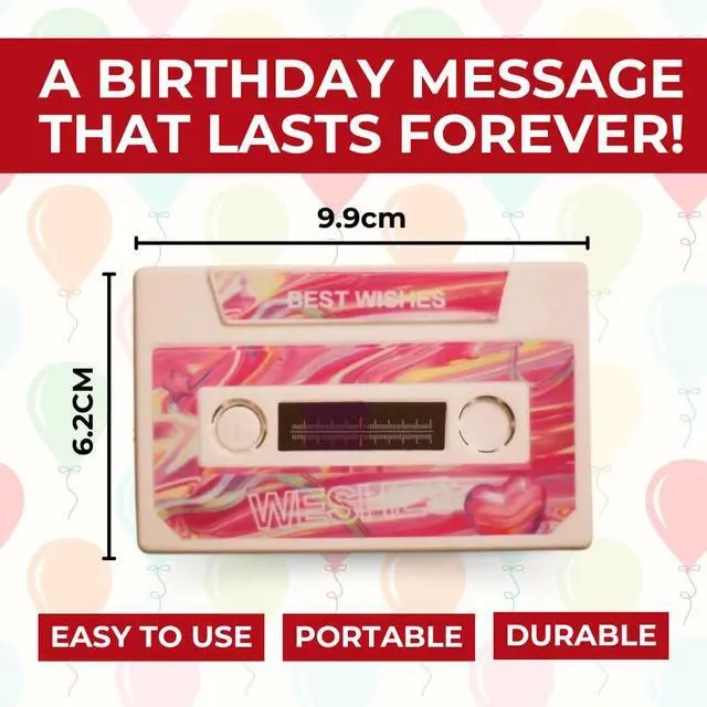 Alt view image 7 of 7 - Customizable Cassette Tapes Personalize with Your Name, Record Your Voice, and Create Unique Gifts! Perfect for Keepsakes, Music, or Special Occasions (Birthday Edition)