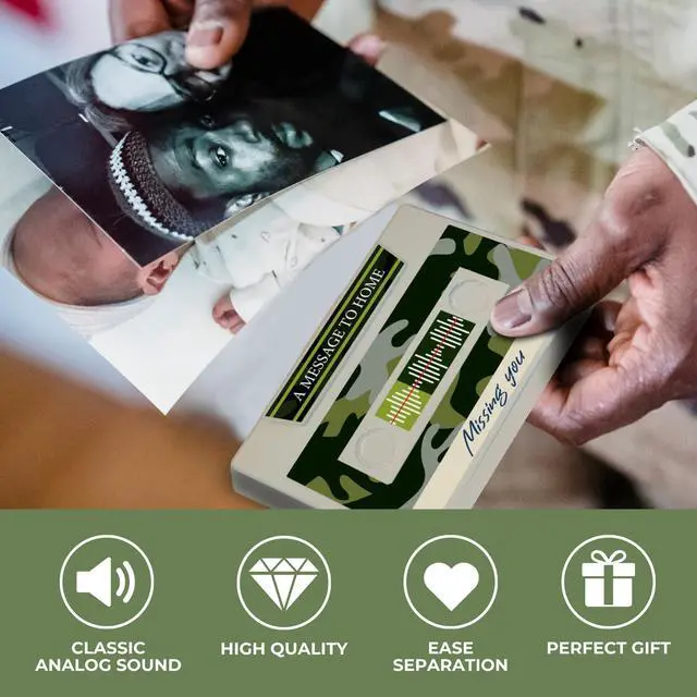 Alt view image 2 of 7 - Customizable Cassette Tapes Personalize with Your Name, Record Your Voice, and Create Unique Gifts! Perfect for Keepsakes, Music, or Special Occasions (Military Deployment Edition)