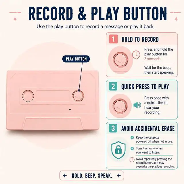 Alt view image 6 of 7 - Customizable Cassette Tapes Personalize with Your Name, Record Your Voice, and Create Unique Gifts! Perfect for Keepsakes, Music, or Special Occasions (Military Deployment Edition)