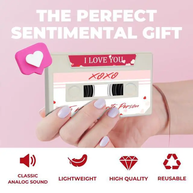 Alt view image 2 of 7 - Customizable Cassette Tapes Personalize with Your Name, Record Your Voice, and Create Unique Gifts! Perfect for Keepsakes, Music, or Special Occasions (Love Notes & Anniversary Edition)