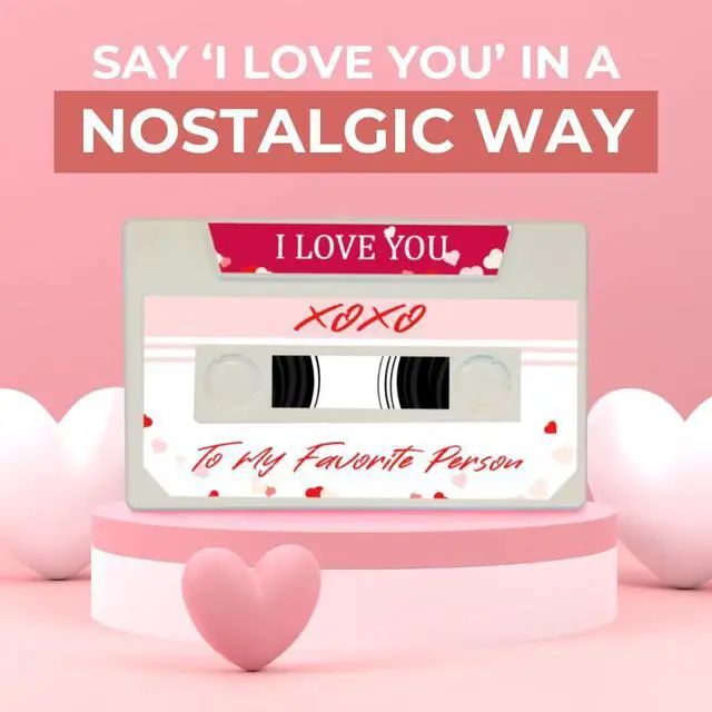 Alt view image 3 of 7 - Customizable Cassette Tapes Personalize with Your Name, Record Your Voice, and Create Unique Gifts! Perfect for Keepsakes, Music, or Special Occasions (Love Notes & Anniversary Edition)