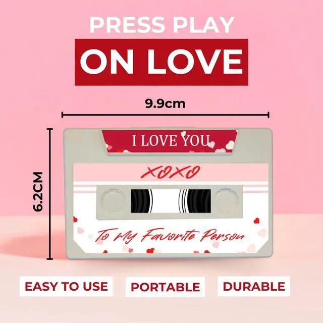 Alt view image 7 of 7 - Customizable Cassette Tapes Personalize with Your Name, Record Your Voice, and Create Unique Gifts! Perfect for Keepsakes, Music, or Special Occasions (Love Notes & Anniversary Edition)
