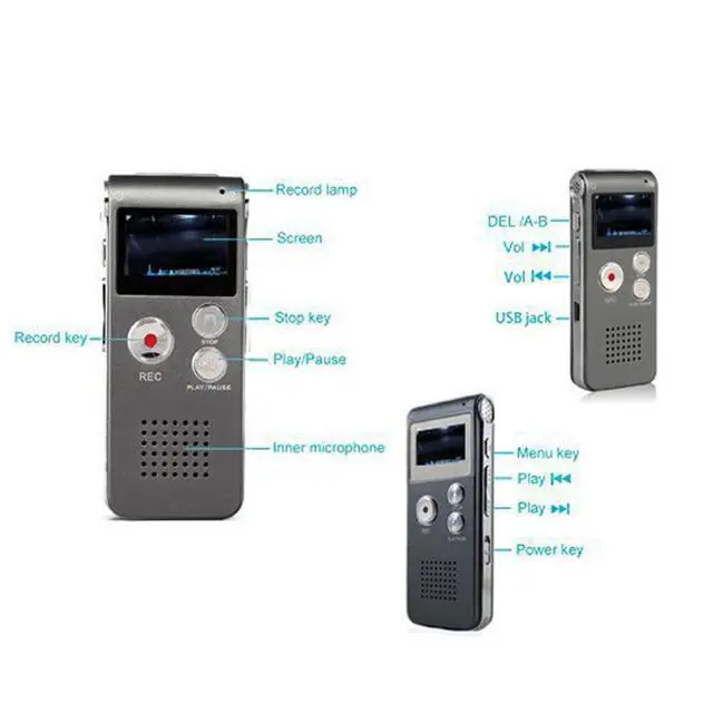 Alt view image 6 of 7 - Paranormal Ghost Hunting Equipment Digital EVP Voice Activated Recorder USB US 8GB (Black)