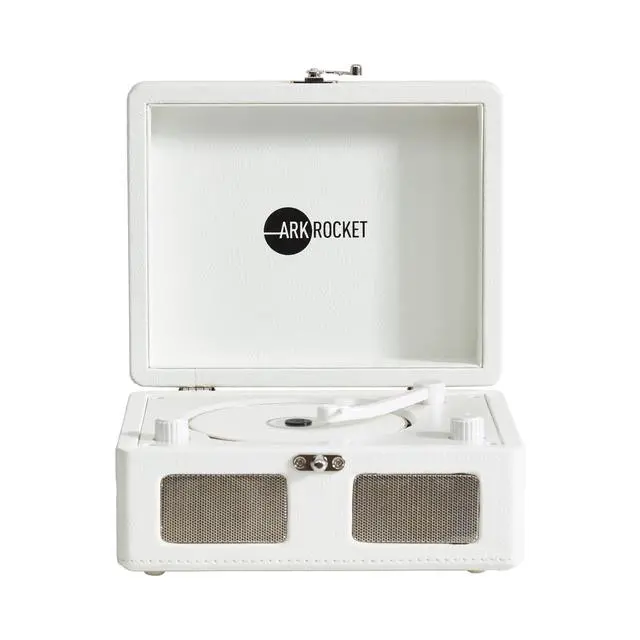 Alt view image 2 of 7 - Ginny Portable Mini Bluetooth CD Player Retro Mint Green Bluetooth Speaker | Plays CDs, Radio, USB & AUX | Compact Portable Stereo with Rechargeable Battery - White