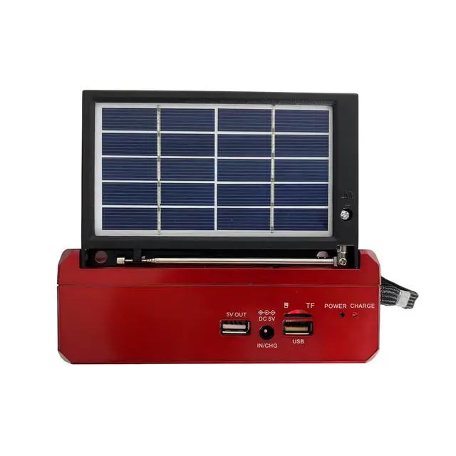 Alt view image 2 of 7 - SC-1180BT SolarWave Solar Emergency Radio w/Bluetooth 6.0, AM/FM/SW1-4, Solar+USB-C Rechargeable Battery, LED Flashlight, Micro SD/USB, 360° Antenna, Portable Speaker (Red)
