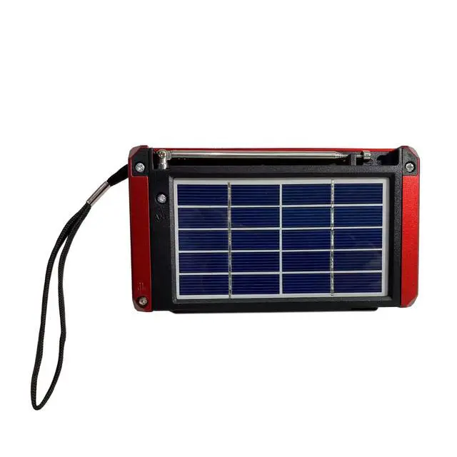 Alt view image 4 of 7 - SC-1180BT SolarWave Solar Emergency Radio w/Bluetooth 6.0, AM/FM/SW1-4, Solar+USB-C Rechargeable Battery, LED Flashlight, Micro SD/USB, 360° Antenna, Portable Speaker (Red)