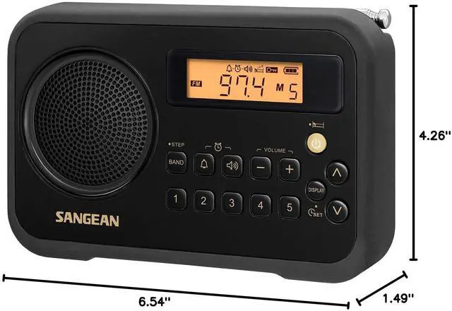 Alt view image 6 of 6 - SG-104 AM/FM Stereo Digital Tuning Portable Receiver (Black) (PR-D18BK)