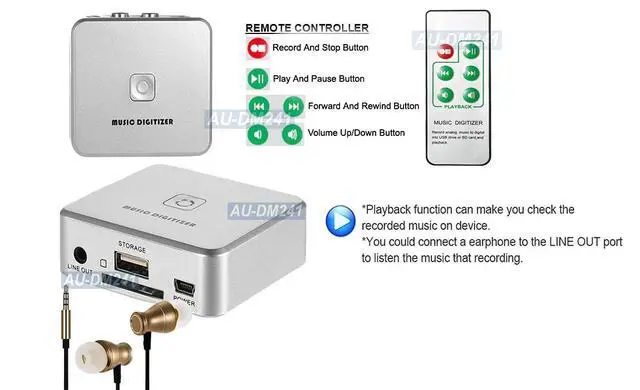 Alt view image 4 of 7 - Analog to Digital MP3 Audio Digitizer Recorder Player