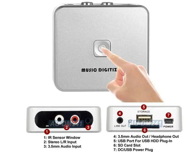 Alt view image 6 of 7 - Analog to Digital MP3 Audio Digitizer Recorder Player