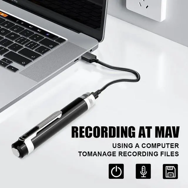 Alt view image 3 of 7 - Portable Voice Recorder Pen with 32GB Card, USB Charging, No WiFi, Security Surveillance Support for Capture Important Moment