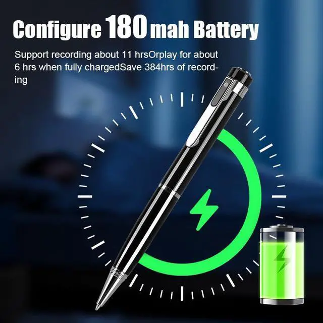 Alt view image 5 of 7 - Portable Voice Recorder Pen with 32GB Card, USB Charging, No WiFi, Security Surveillance Support for Capture Important Moment