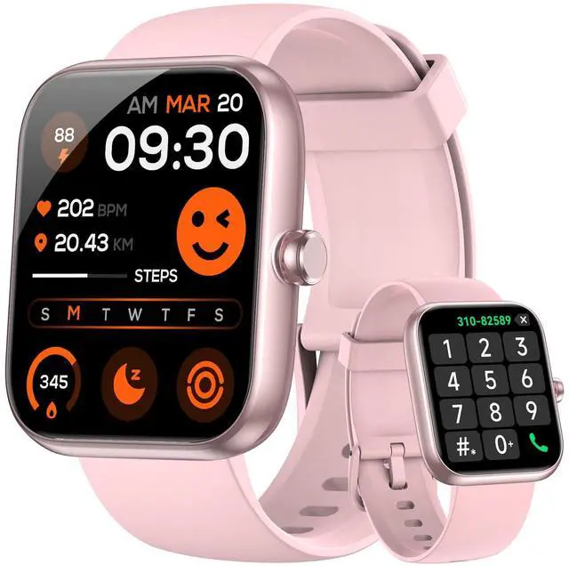 Main image of Smart Watch with Alexa Built-in, 1.83" HD Touchscreen, Bluetooth 5.3 Calls/Notifications, Fitness Watch with Heart Rate/Sleep Monitor, 120+ Sports Modes, IP68 Waterproof Smartwatch (Pink)