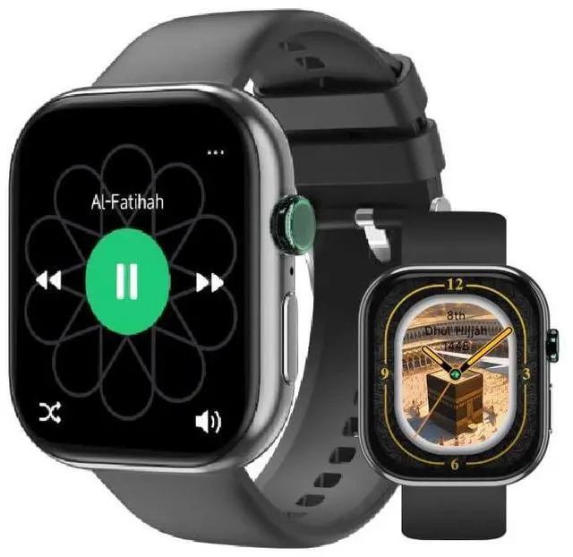 Main image of Islamic Quran Watch for Muslim Men, 2.02" KDN Certification Azan Watch with 114 Full Quran Recitation, Prayer Times Reminders, Daily Azkar, Hijri Calendar, Bluetooth Call