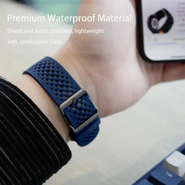 Alt view image 4 of 5 - Compatible for Mingwear Military Smart Watch Bands, Silicone band with Metal Buckle Compatible for Mingwear K68, K69, IW10 Smart Watch