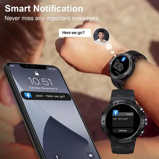 Alt view image 4 of 6 - Smart Watch (Answer/Make Calls), 1.32 IPS HD Full Touch Screen Smart Watches for Men Women with Sleep/Heart Rate Monitor, Fitness Watch, Activity Tracker with 100+ Sport Modes for Android iOS